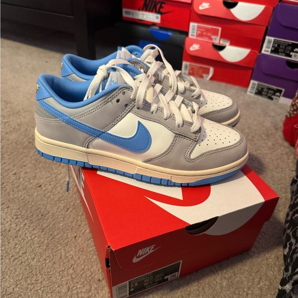 Nike White and Light Blue Sneakers